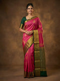 Rani Pink Bridal Semi Silk Saree